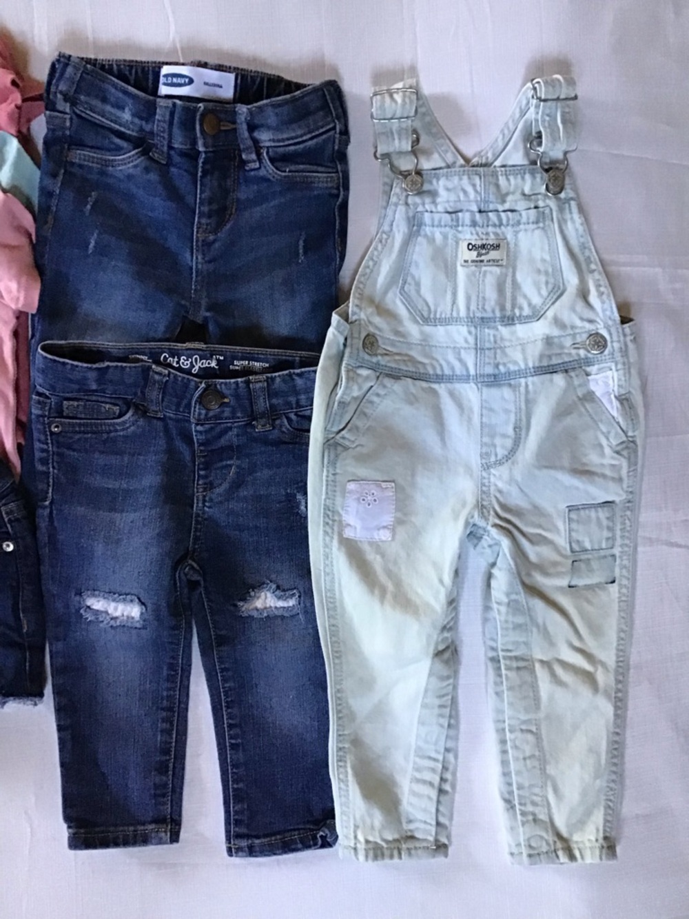 Bundle Kids Girls Overalls & Jeans Set in Green, Light Blue, Pink Size 12/18 M - Picture 3 of 8
